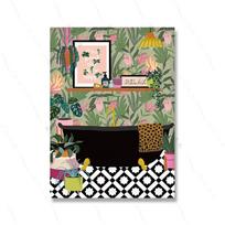 Greek Tile Botanical House Plants Art Nordic Poster Home Decor Boho Retro Vase Leaves Pictures Modern Wall Art Canvas Paintings 21x30cm No Framed