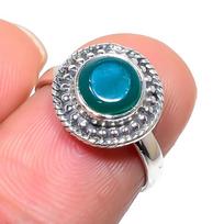 Natural Green Onex Gemstone Handmade 925 Sterling Silver Jewelry Ring S.6 m2c58