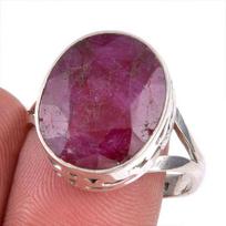 Red Ruby(Simulated) Gemstone Handmade 925 Sterling Silver Jewelry Ring S.9 e8Q38