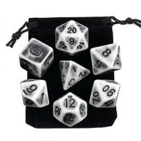 Dice Set Retro Color Plastic Cube Black Blue Orange 7pcs/set for DND Board Game Entertainment  Accessories gray