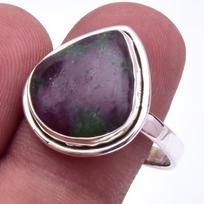 Ruby In Zoisite Handmade Lab-Created 925 Sterling Silver Jewelry Ring S.10 v1V45