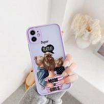 Super Mom mama kietas telefono dėklas skirtas iPhone 13 12 SE2020 Baby Girl Fashion Family dangtelis, skirtas iPhone 11Pro Max X XS Max XR 6 7 8 Plus iphone 6plus 6splus