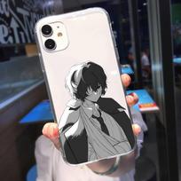 RUICHI Bungou Stray Dogs Dazai Osamu Phone Case For iPhone 11 12 Mini 13 Pro XS Max X 8 7 6s Plus 5 SE XR Transparent Shell iPhone11 gray