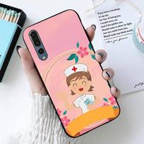 Cartoon Medicine Doctor Nurse Phone Case for Huawei P30 40 20 10 8 9 lite pro plus Psmart2019 HuaweiY52018 gray