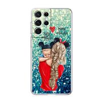 Clear Case for Samsung Galaxy S22 Plus S21 Ultra 5G S10e S20 FE S10 Lite S9 S22+ S20Ultra Soft Back Funda Shining Mama Mom Girl Samsung S20 5G