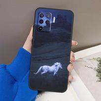 Bėgantys arkliai dėklas skirtas OPPO A15 A16 A3S A5S A52 A72 A94 A74 A54 A83 A91 A93 A31 A5 A9 2020 A53 S Find X5 Pro black