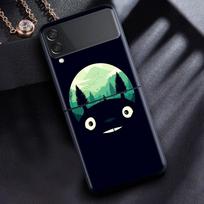 Phone Case For Samsung Galaxy Z Flip 3 5G Black Hard Cover ZFlip 3 Luxury Shockproof Bumper Cases Fundas Studio Ghibli Totoro Samsung Z Flip 3