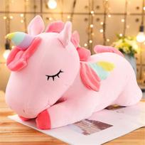 25CM Kawaii Gulintis Vienaragis Pliušinis Žaislas Iškamša Minkštas Mielas Baltas Rožinis Arklys Nuraminimo Lėlė Žaislai Vaikams Mergaitėms Gimtadienio Dovana Naujas 25cm