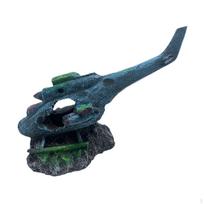 Fish Tank Decoration Aquarium Plane Wreck Figurine Crafts Multi Porous for Hide Gifts