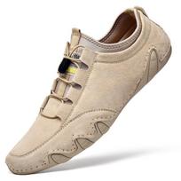 Plus Size Men's Cow Suede Leather Men Loafers Shoes Slip On Men Driving Shoes Soft Moccasins Men Shoes 38 chaki