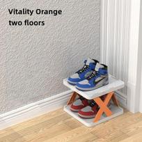 1 vnt. vertikalios batų lentynos, mėlynos ir baltos spalvos, taupantis erdvę, sulankstomas, lengvai surenkamas 2 layers oranžinė