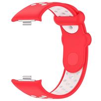 Sportinė silikoninė laikrodžio apyrankė, skirta „Redmi“ laikrodžiui 4 dirželio priedai, keičiama apyrankė, skirta „Xiaomi Mi Band 8 Pro“ apyrankei „Correa“ For Redmi Watch 4 raudona/balta