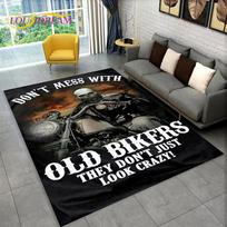 3D Retro Vintažinis Motociklo Plotas Kilimas Didelis, Kilimas Svetainei Miegamajam Sofa Durų Kilimėlis Dekoravimui, Vaikų Žaidimų Neslystantis Grindų Kilimėlis 40x60cm(15x23in)