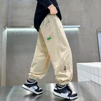 Children's overalls trousers boys retro gangster handsome tide leggings boys casual trousers spring and autumn 120 chaki