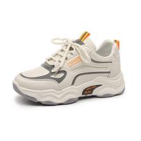 Spring and Autumn New Fashion Korean Version Tide with Daddy Shoes Female Students Casual Sports Shoes Heightened Thick Bottom White Shoes 36