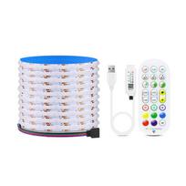 Bluetooth RGB COB LED juostinė lemputė USB 5V muzikos valdymas 576 LED/m LED Linijinis apšvietimas Lanksti juosta namų televizorius Blacklight dekoras 1M 2M 3M 5M 1m-usb