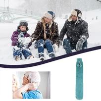 Warm Hot Water Bottle Plush Soft Cover Hand Warmer Premium Natural Warmth 1L mėlyna