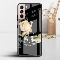 Glass Case For Samsung Galaxy S22 S20 FE S21 5G S10 S9 Plus Note 10 20 Lite Tempered Phone Cover Anime Genshin Impact Cool Samsung S22 5G black