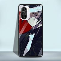 Stiklinis dėklas Redmi Note 10 9 9T 9S 8 8T 7 9A 8A K30 K40 Pro Max 5G silikoninis apvalkalas juodas viršelis Demon Slayer Kimetsu No Yaiba redmi k30 pro gray