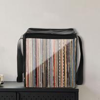 Vinilinis įrašų laikymo krepšys 29,8x30,5x32,5 cm didelės talpos, tinka 12 colių kolekcijai kelionėms ir