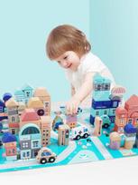 City Building Blocks Baby 1-2 Years Old Educational Enlightenment Children 3-6 Years Old Boys And Girls Wooden Assembling Toys