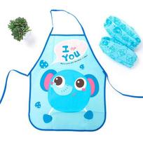 Animacinių filmukų vaikų valgymo prijuostės rinkinys, vandeniui atsparus, apsaugantis nuo susitepimo, su vaikų piešimo žaidimų dažymo chalatu, vaikams, kūdikiams, maža prijuostė blue