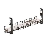 Under Desk Cable Management Trays No Drill Clamp Mounted Cord Organizer Socket Hang Holder Home Storage Accessories white
