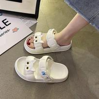 Sandals Female Summer Thickened Soft Bottom Non-slip Anti-odor Dual-use Sandals Cute Students Home Shoes 36-37 balta
