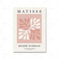 Pink Abstract Matisse Flower Coral Nude Woman Portrait Wall Art Canvas Nordic Posters and Prints Pictures For Living Room Decor 21x30cm No Framed