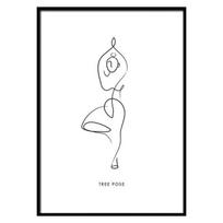 Juodos ir baltos linijos Joga Kūnas Drobės tapyba Modernūs minimalistiniai plakatai Spaudiniai Sienos meno paveikslai Namų dekoras Svetainė 21X30cm No Frame