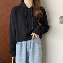 Hoodies Women Autumn Students Leisure Cropped Baggy Chic Young Simple Sporty Harajuku Vintage Hooded Sweatshirt Streetwear Daily L juoda