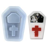 Coffin Resin Mold Crystal Epoxy Silicone Mold Jewelry Ornament Coffin Shape Crafts Making Supplies  Handmade gray