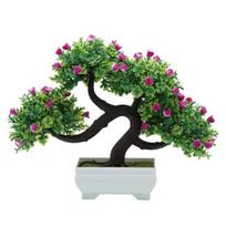 Dirbtinių gėlių medžių augalų vazoniniai bonsai vestuvių vakarėlio staliniai baldai rožinė raudona spalva