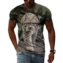 Summer Fashion Personality Lynx Graphic T Shirts Men Hip Hop Street Style Fun Tees Trend Casual Printed O-neck Short Sleeve Tops XXS