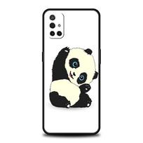 Juokingas mielas pandos dėklas OnePlus 9 Pro 9T 9R 9RT 8T 8 7 6T 7T Z 5G juodam korpuse OnePlus Nord 2 CE N200 N10 5G N100 telefono dėklas OnePlus 7 white
