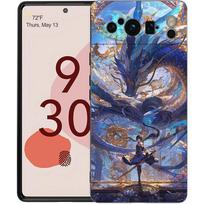 Phone Case For Google Pixel 8 A 7 6 Pro 6A 5G Black Soft Shockproof Back Cover TPU Shell Genshin impact dragon Genshin Zhongli Pixel 6 Pro