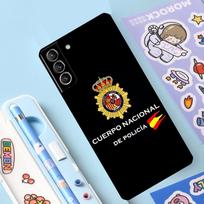 Ispanijos nacionalinės policijos logotipo dangtelis, skirtas Samsung Galaxy S23 S21 FE S20 FE S22 Plus Note 20 Ultra Note 10 S8 S9 S10 Plus Note 20 Ultra gray
