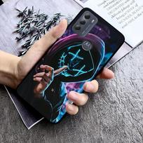 DJ Man Neon Mask Boy Phone Case for Motorola Moto Edge 50 40 Pro 40 30 Ultra Neo G Power G Stylus G Play E32 E20 E40 G Stylus 5G 2022 gray