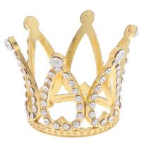 Mini Princesės Karūna Topperis Perlas Vaikų Plaukų Papuošalai Vakarėlio Dekoracija auksas