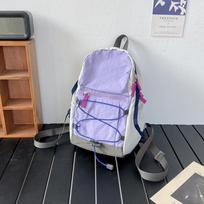Drawstring Mini Casual Bag Travel Lightweight Backpack for Women 18x10x31CM balta