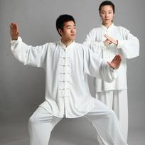 Moteriški Vyriški Kiniški Drabužiai Minkštos Medvilnės Linijos Uniforma Tradicinis Ilgomis Rankovėmis Kostiumas Kung Fu Wushu Menai Wing Chun Švarkas Kelnės Tai Chi XXS balta