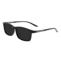 Rectangular Plastic Black Polarized Sungalsses With Clip On With Spring Hinge For Prescription Optical Lenses gray
