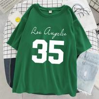 Los Angeles Jersey Number 35 Print Tshirt Women Street Harajuku T Shirts Personality Hip Hop Tee Shirt Breathable Short Sleeve S