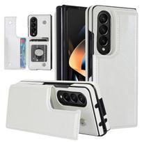 Folding Card Bag Leather Stand Case for Samsung Galaxy Z Fold 6 5 4 3 5G Fold 6 Business Protection Z Fold 5 Luxury Fashion Cover For Samsung Z Fold 6 balta