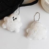White Ghost raktų pakabukai Maži vaiduokliai Juokingi mokyklinio krepšio pakabukas Mielas pliušinis kabantis Kūrybiška lėlė pora raktų pakabukas vaikams Dovana balta