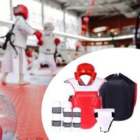 Vyriškas Taekwondo apsauginių priemonių rinkinys Karate apranga Rankos apsauga Galvos uniforma XXL gray