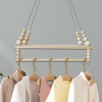 Wooden Bead Storage Shelf Wall Hanging Nordic Style Plant Bracket Rack Swing