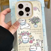 Flower Cat Case fits Apple models 15/14/13/12/11/PRO/PROMAX/XSMAX/XR/XS/X. iPhone XS
