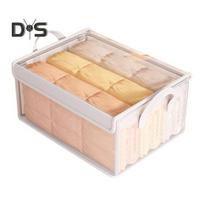 Sulankstoma laikymo dėžė su dulkėms atspariu dangteliu, rankenos dizainas, permatomas didelės talpos drėgmei atsparus spinta Drabužių laikymo krepšelis M beige