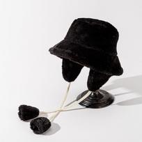 Bomber Žieminės šiltos kepuraitės moteriškos golfo kepurė Žieminė kepurė kailinė kepurė Statinė kepurė Medvilninis audinys Ausų apsauga 56-58cm black